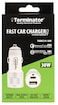 Terminator brand USB Car Charger with 30W Fast Charging USB-A (Qualcomm 3.0) &amp; USB-C (PD) with Blue Light Indicator-White