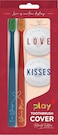 Flipper Toothbrush Cover &amp; Toothbrush Flp Play Ilove, Soft Bristles, 2 In 1 Combo Pack, For Couple, Made In Malaysia, Testimony