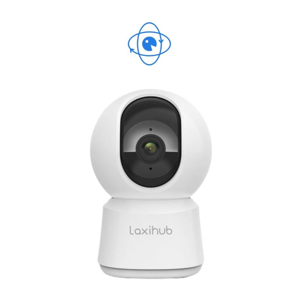 Laxihub Security WiFi Camera Indoor Home Camera Baby Pet Cam P2 1080P, Night Vision, 2-Way Audio, Motion Sound Detection Works with Alexa &amp; Google Assistant