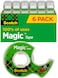 Scotch Magic Tape, 6 Rolls, Numerous Applications, Invisible, Engineered For Repairing, 3/4 X 650 Inches, Boxed (6122)