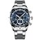 CURREN-CURREN 8355 Luxury Classic Business Quartz Men Watch 3ATM Waterproof Large Case Big Dial Luminous Wrist Watch Calendar Minute Second Chronograph 24-hours Three Sub-Dials Wristwatch with Alloy Strap