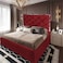 In House Victoria Velvet Bed Frame - Single - 200x90 cm - Burgundy
