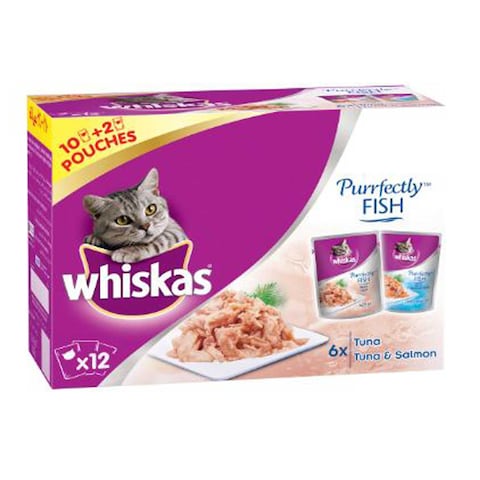 Whiskas Purrfectly Tuna And Salmon Pet Food 85gx12&#39;s