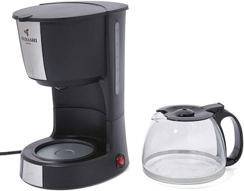 Mebashi ME-DCM1004 Drip Coffee Maker, 900W, Black/Silver/Clear