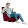 In House Harvey Velvet Bean Bag Chair - Large - Burgundy