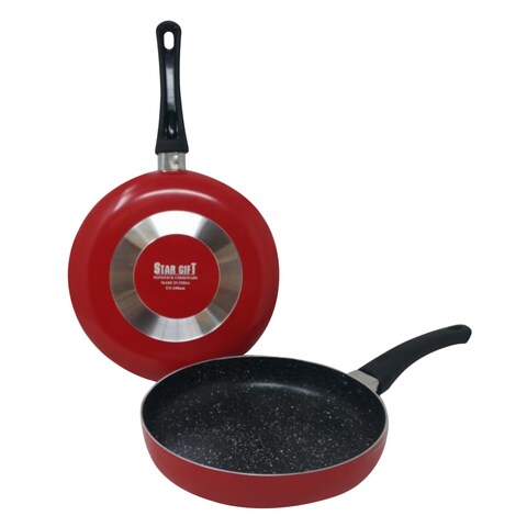 Star Gift Non Stick Marble Coated Frying Pan 26Cm Redblack