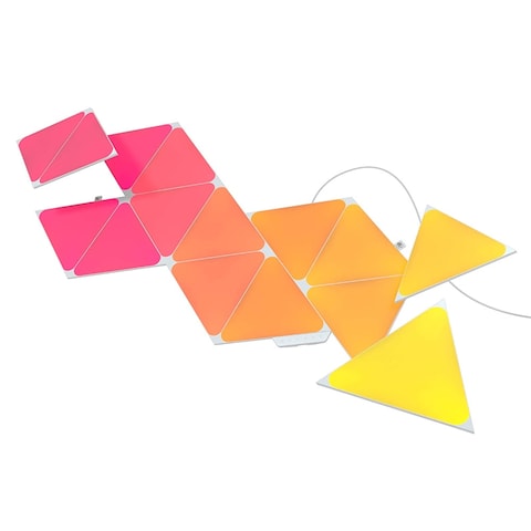 Nanoleaf Shapes Triangles Starter Kit - Smart WiFi LED Panel System w/ Music Visualizer - 15 Pack - White