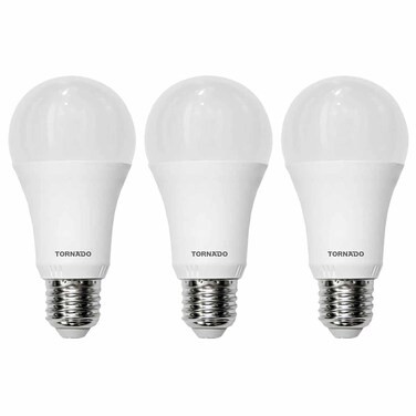 Tornado BM-D12H Daylight Bulb LED Lamp, 12 Watt, White Light - 3 Pieces