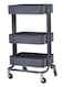 Neathome - Four Wheels 3 Tier Rolling Cart Dark Grey 79X45Centimeter