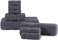 Comfy 8 Piece 100% Combed Cotton 550 GSM Highly Absorbent Towel Set - Grey