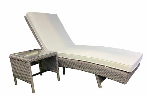 Garden rattan lounger sale