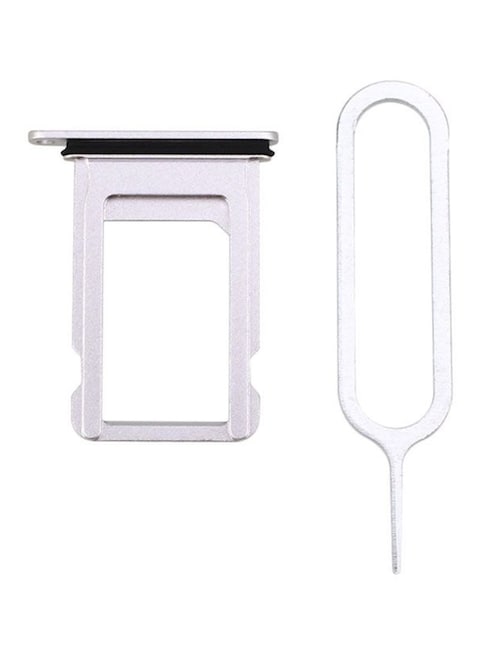Generic Mobile Phone Sim Card Tray With Ring Eject Pin Key For Iphone 7 Silver