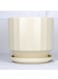 Light Yellow Round Ceramic Flower Pots for Indoor Gardening, Home, or Office D&eacute;cor-S