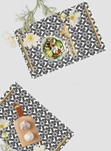 Lowha Decorative Acrylic Serving Tray With Gold Metal Handles And Geometric Seamless Design 20x30 cm