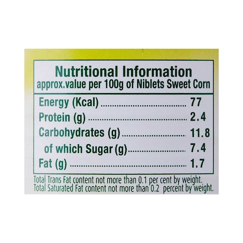 Green Giant Niblets No Added Salt &amp; Sugar Sweet Corn 340g