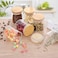 1CHASE&reg; Borosilicate  Glass Storage Jars with Wooden Lid, Mini Jars with Label for Kitchen Pantry, Suit for Sugar, Salt, Coffee, Tea, and Other Dry Food Storage 10 PCs set 180ml