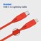 Powerology Braided USB-C Compatible With Lightning Charging Cable [MFi Certified] - 1.2 Meter / 4 Feet - Compatible With iPhone 14 Pro Max/14 Pro/14, 13 Pro Max/13 Pro/12 - Red