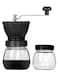 Generic Manual Coffee Bean Grinder With Glass Jars -Black/Clear