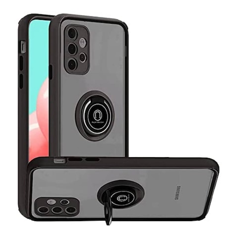 Protective Matte Ring Case Cover For Samsung A32 5G Black