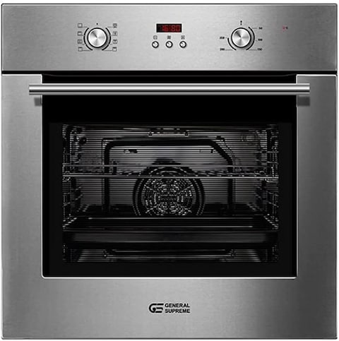 General Supreme Built-In Stainless Steel Electric Oven, 70 Liter Capacity, 60 Cm Length (Installation Not Included)