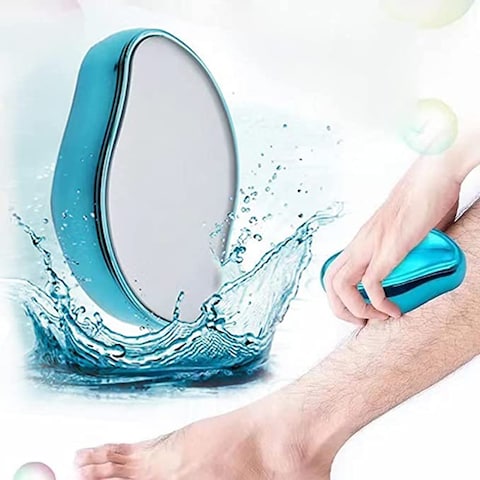2022 New Bleame Crystal Hair Eraser,Magic Crystal Hair Removal,Exfoliation Painless Hair Removal Tool for Men &amp; Women,Soft Smooth Silky Skin, Full Body Hair Removal, Blue