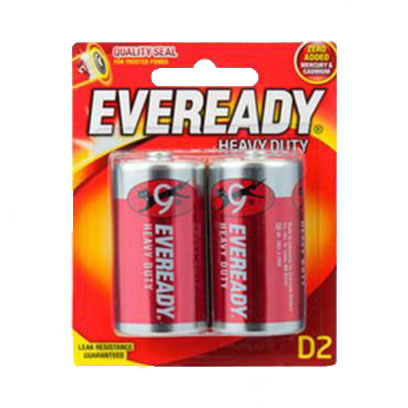 Eveready Alkaline Battery Heavy Duty Size D 2 Batteries
