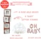 Oh Baby Shower Balloon Boxes Party Decorations 4 pcs Transparent Balloons Boxes D&eacute;cor with Letters Individual BABY Blocks Design (Rose Gold)