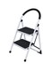 Generic Foldable Step Ladder With Rubber Handgrip White/Black 38Inch