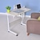 Doreen 80 X 40cm Laptop Table Desk Stand Mobile Computer Workstation Height Adjustable with Phone Holder Rolling Wheel MovableBedroom Living Room Office White Maple Ultra Big Desktop（GC1211A）