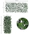YATAI Expandable Bamboo Wood Fence with Artificial Green Ivy Leaves - 2 Pcs