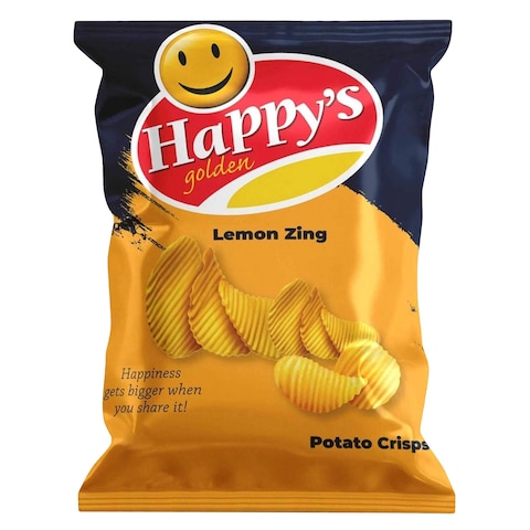 Happys Golden Lemon Zing Potato Crisps 125G