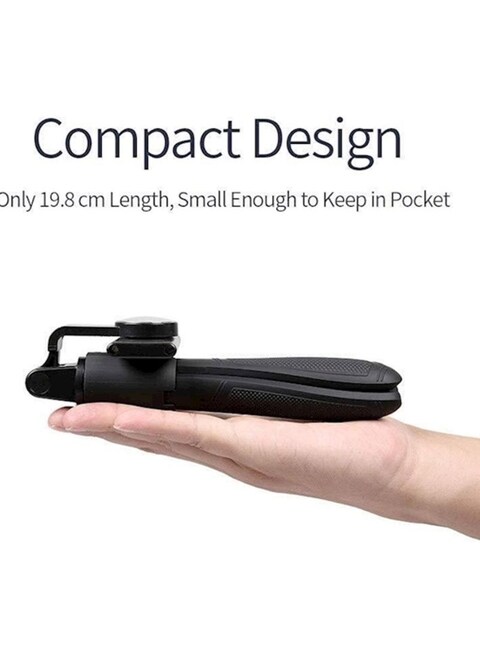 Generic - Selfie Stick Tripod With Mirror Extendable Monopod Black