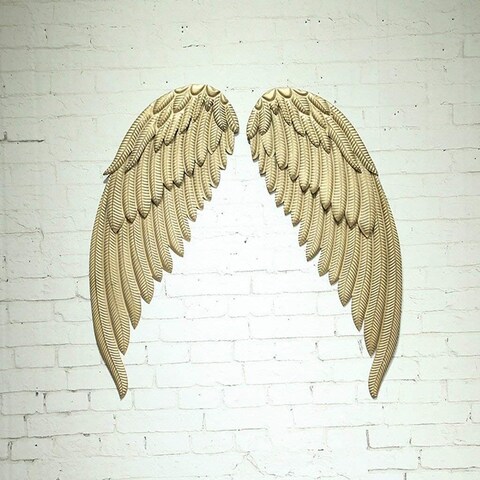 LINGWEI Small Angel Wings Iron Wall Decor Metal Wings Wall Ornament Rustic Style Glowing Wings Decor Hanging Industrial Wind Wall Decor Crafts