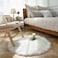 Generic Soft Faux Fur Wool Living Room Sofa Carpet White Round Area Rug Fluffy Sheepskin Mat Indoor Ultra Soft Fluffy Bedroom Floor Sofa Living Room, 60 * 60cm
