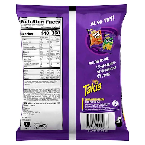 Barcel Takis Waves Fuego Hot Chili Pepper And Lime Chips 70g