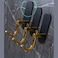 ZALCOON Golden Cloth Hook for bathroom, kitchen,  (Black) Towel robe Hook,  Stainless Steel, With Marble Oval Plate  Heavy Duty Wall Mounted Robe Hooks , Bathroom Organizer (Pack of 4)