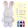 DIY MONEY SAVING COOL BUNNY (8.6 inch - 23 cm) ACRYLIC FLOW POUR PAINT SET COLORS: Light-Blue, Dark-Purple, Orange. Dubai Drip Arts and Crafts.