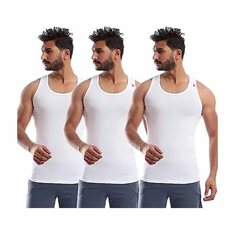 تيشيرت داخلي قطونيل نص كم - 3 قطع - مقاس 7 - أبيض