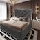 In House Victoria Velvet Bed Frame - Single - 200x100 cm - Dark Gray