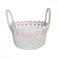 Multipurpose Storage Cotton Basket White and Pink 27x15cm