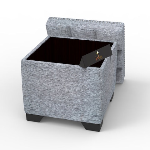Eccentric Stool Cum End Table with Storage (Light Grey)
