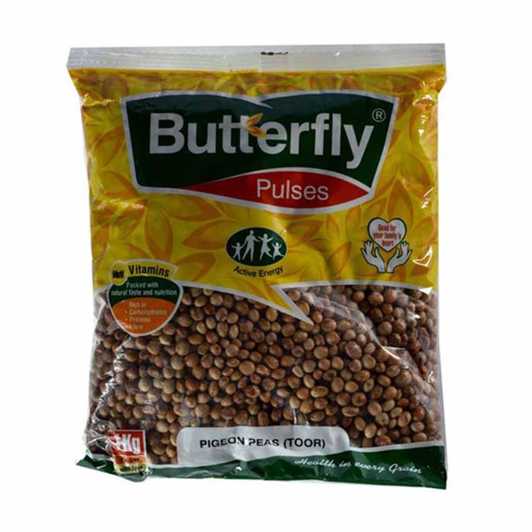 Butterfly Pigeon Peas Washed Toor Dal 1Kg