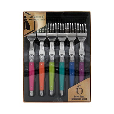 Laguiole Fork Plastic Handle 6 Pieces
