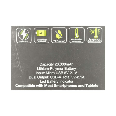 Iconz XPB20K Power Bank 20000 mAh - Black