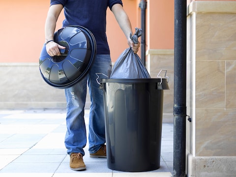 Plastic Forte Drum Dustbin, 21L, Silver