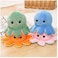 Reversible Octopus Plush, Cute Stuffed Animals, Blue+Little Pink