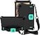 Remson Honeycomb Design Shockproof Case With Holder, Stand And Shoulder Straps For Samsung Galaxy Tab A 8.0 T290 And T295, Heavy Duty Stand Holder Case Cover With Strap (Black/Aqua)