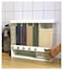 Rubik Rice Storage Container Box And Dispenser, Adjustable Compartments, Easy Press Wall Mounted Dry Food Dispenser Grains Container For Home Kitchen Restaurants (White)