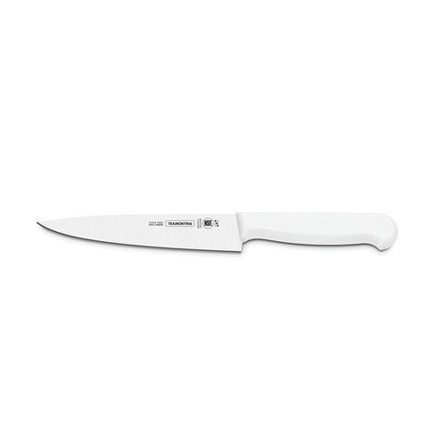Tramontina Since 1911, Made In Brazil Professional 8 Inches Meat Knife With Stainless Steel Blade And White Polypropylene Handle With Antimicrobial Protection