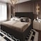 In House Berlin Linen Bed Frame - Queen - 200x150cm - Dark Brown